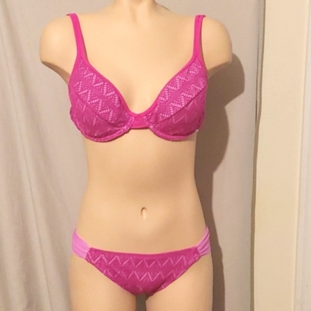 Hula Honey crochet pink bikini